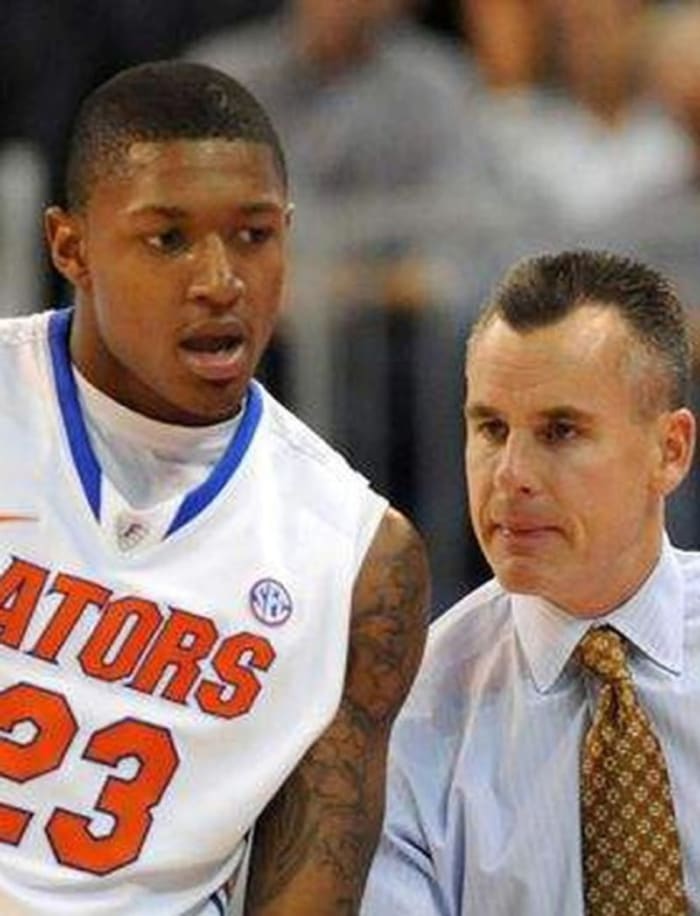 Photo: Bradley Beal and Billy Donovan; Credit: University of Florida athletic association